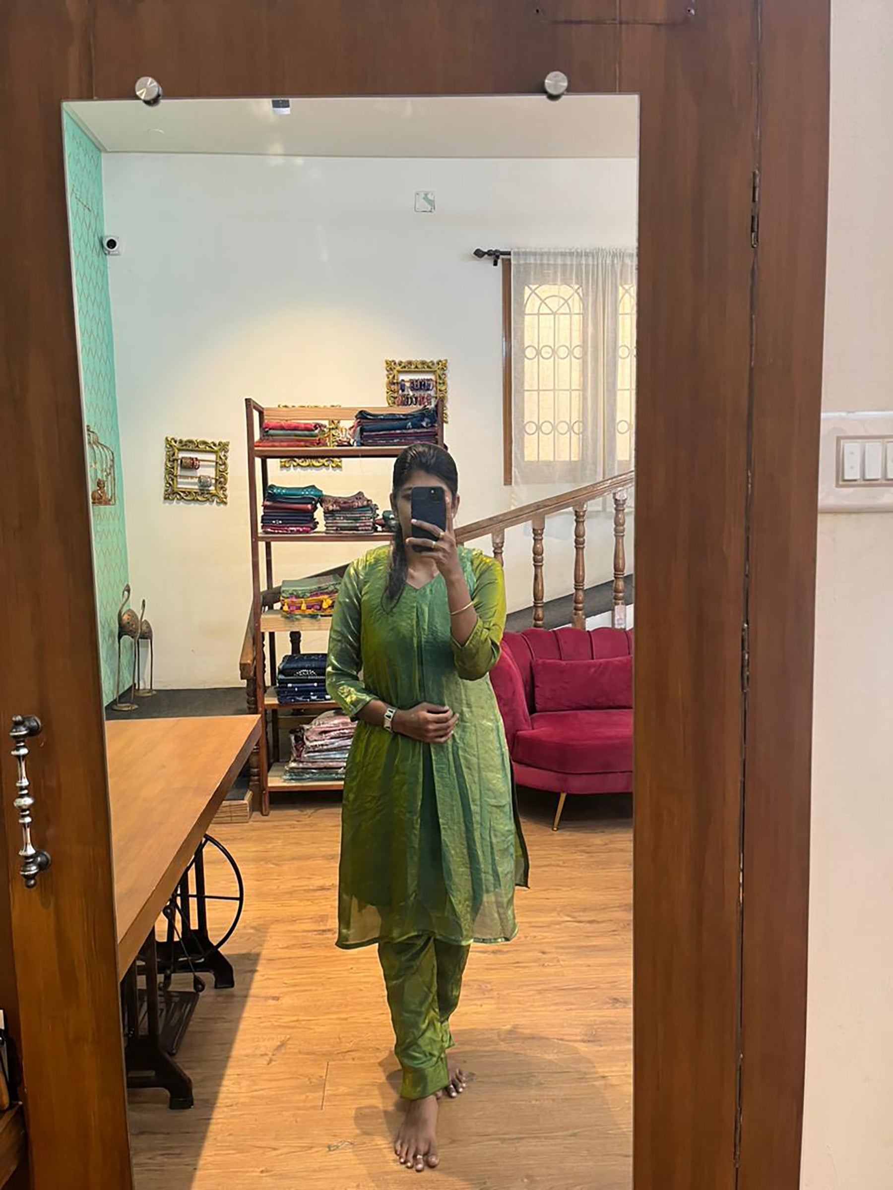 ShimmeringGreenKurtaSet