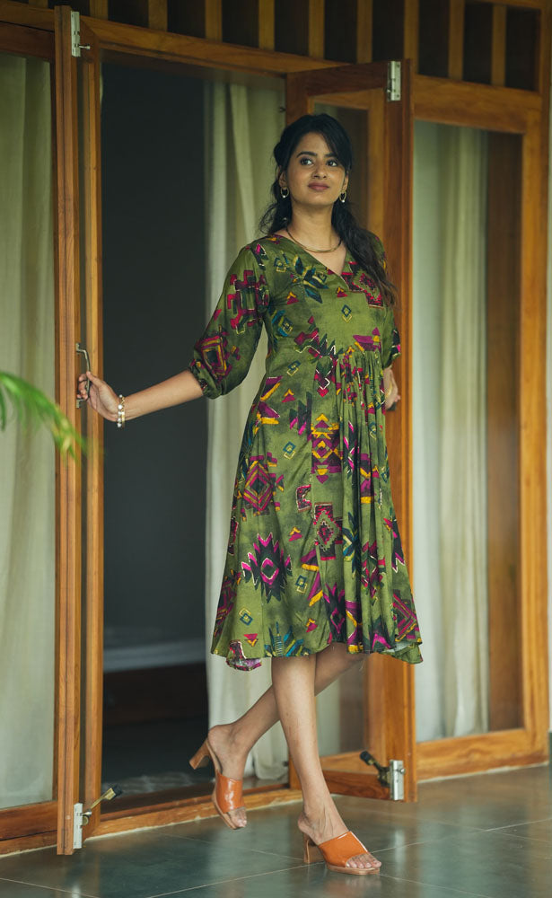 Olive Green Midi Dress