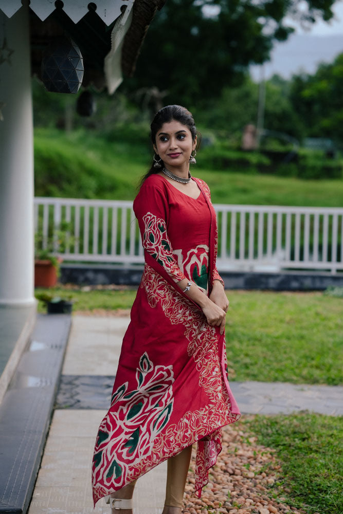 Maroon Kurti Set With Dupatta