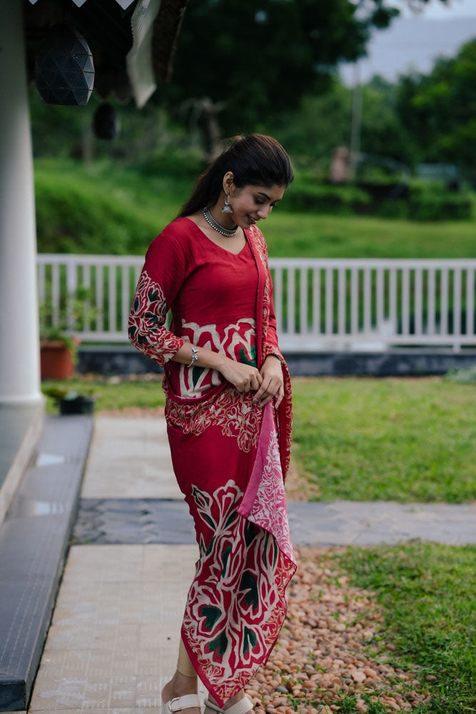 Maroon Kurti Set With Dupatta