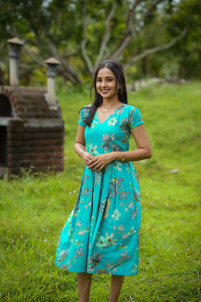 Peacock Blue Midi Dress