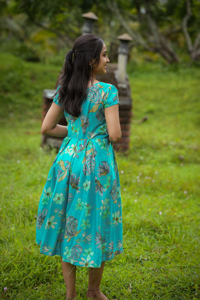 Peacock Blue Midi Dress