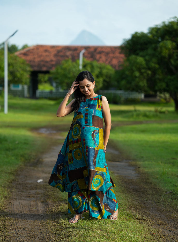 Teal Blue Print Coord Set