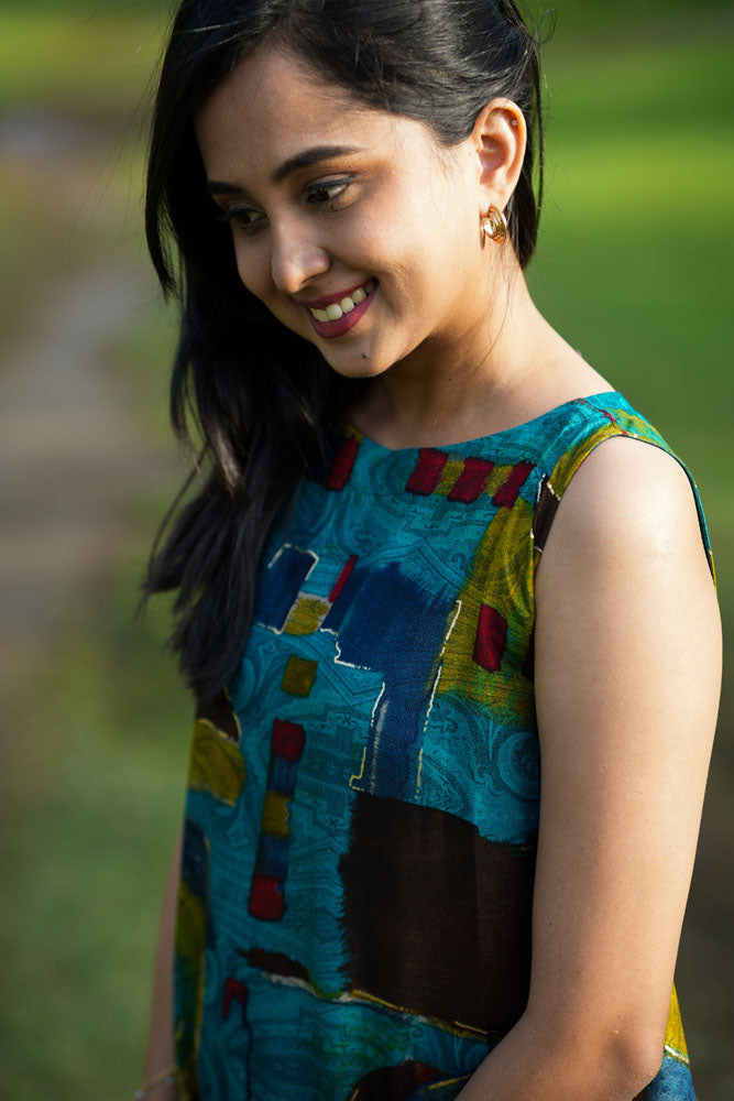 Teal Blue Print Coord Set