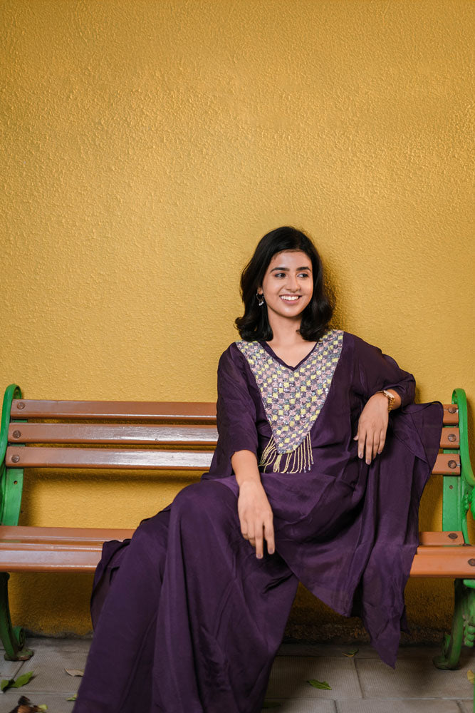 Plum Kaftan Set - Royal Amethyst
