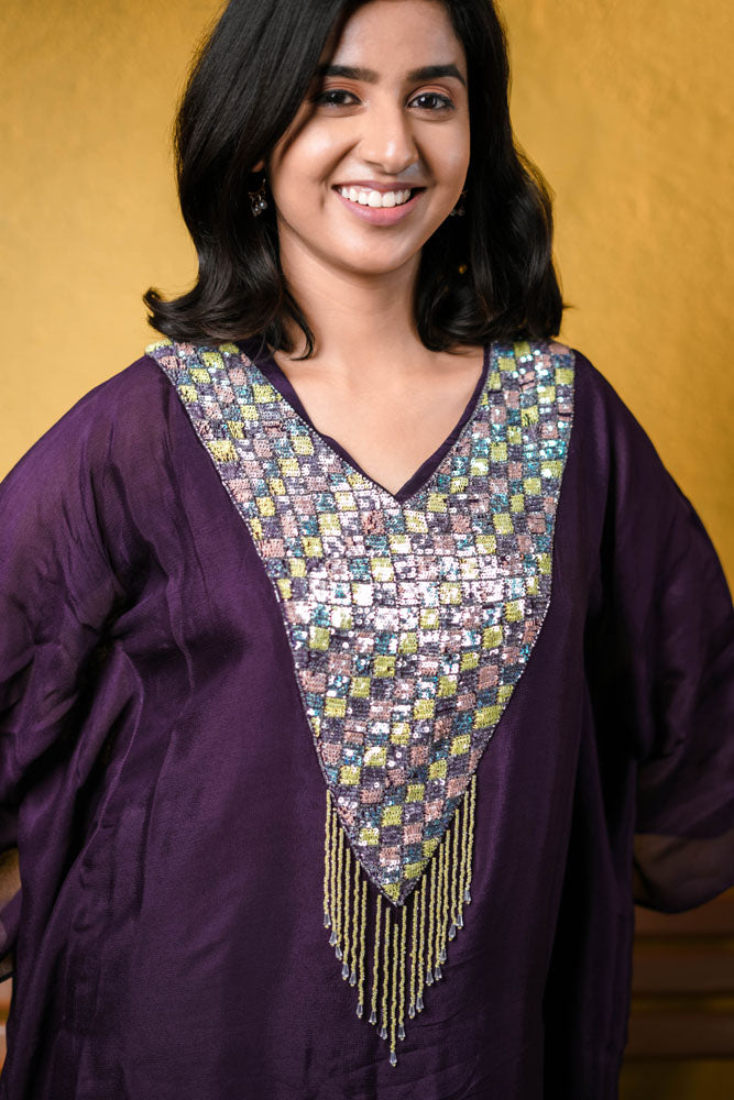 Plum Kaftan Set - Royal Amethyst