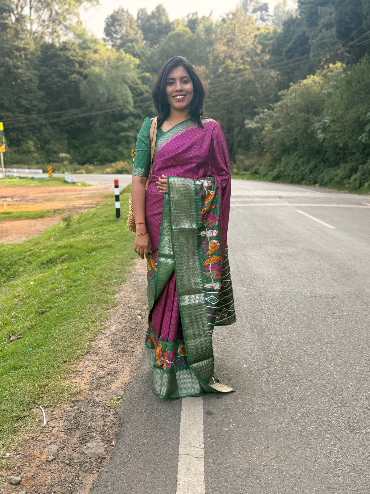 Magenta Muse with Green Border