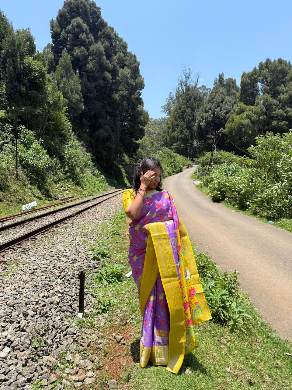 Purple Yellow Bloom Drape