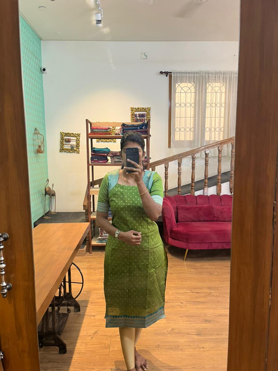 Elegant Green Silk Kurti