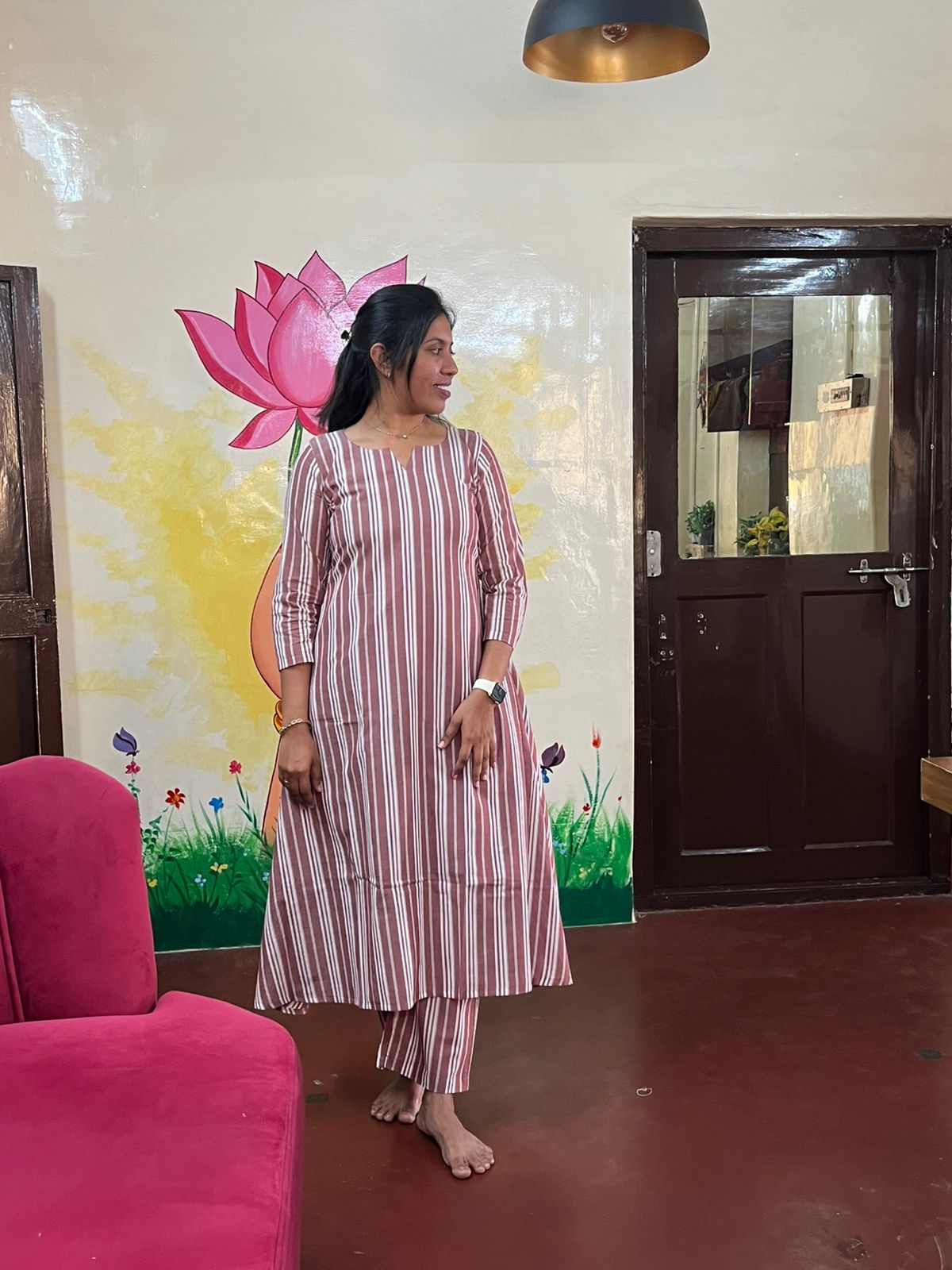 Stylish Striped Cotton Co-ord Set