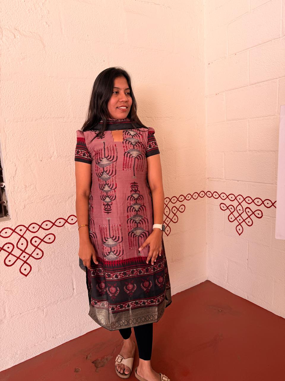 Elegant Maroon Printed Modal Kurti with Dupatta