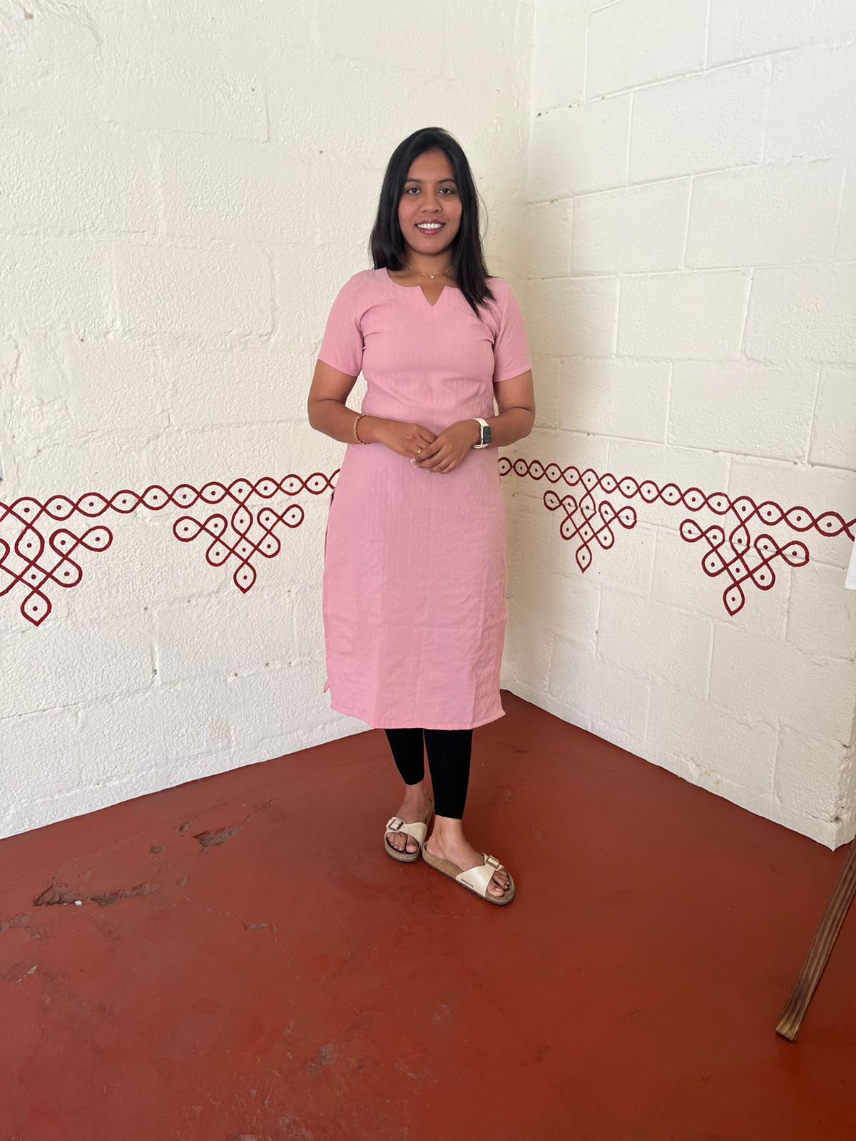 Baby Pink Popcron Kurti