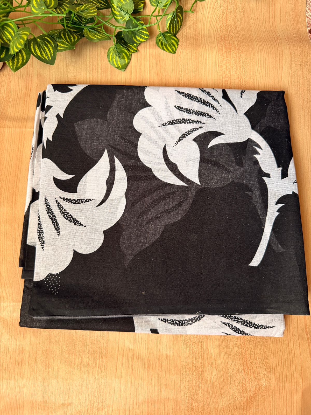 Black Blossom Pure Cotton Saree
