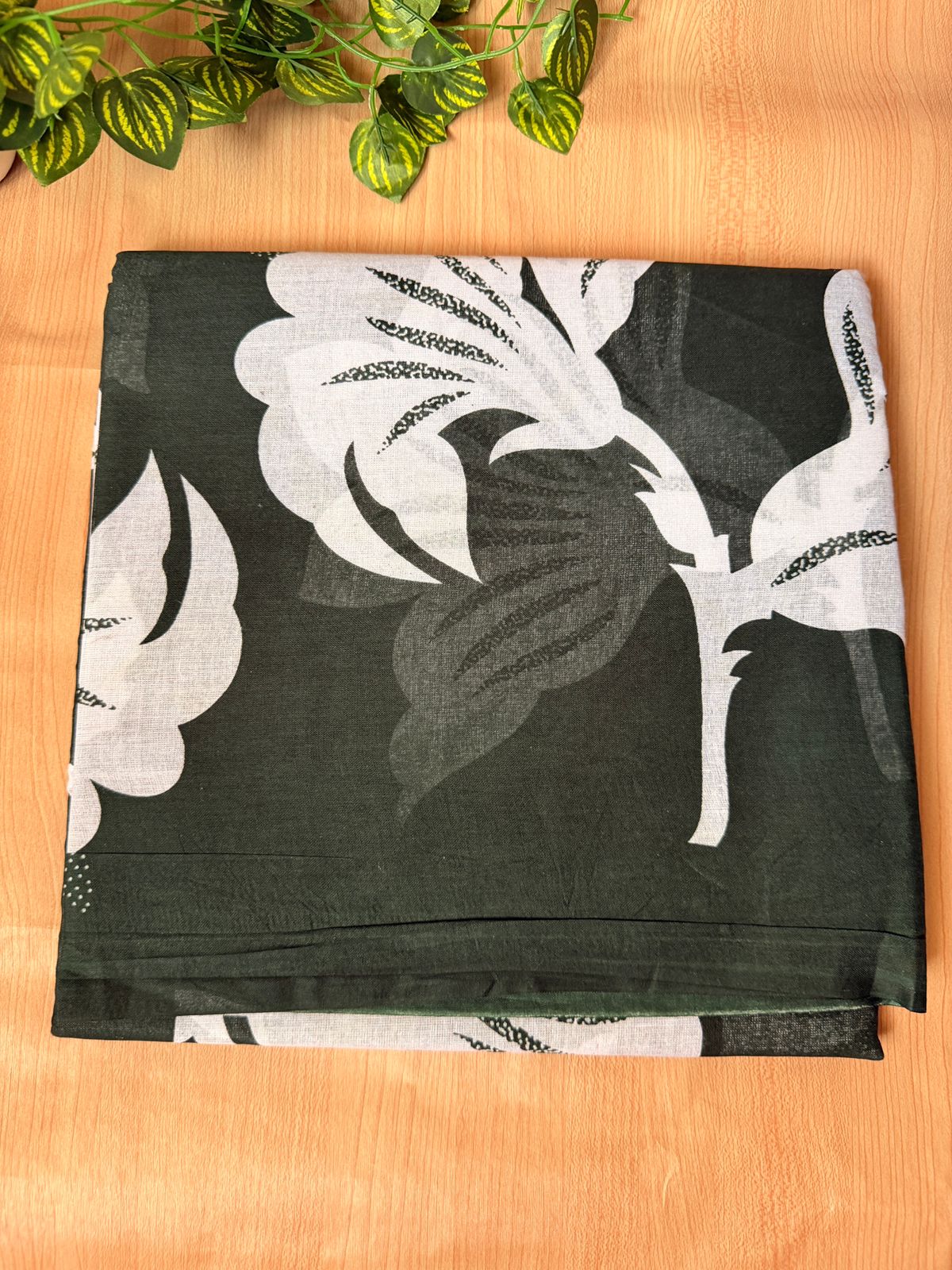 Bottle Green Blossom Pure Cotton Saree