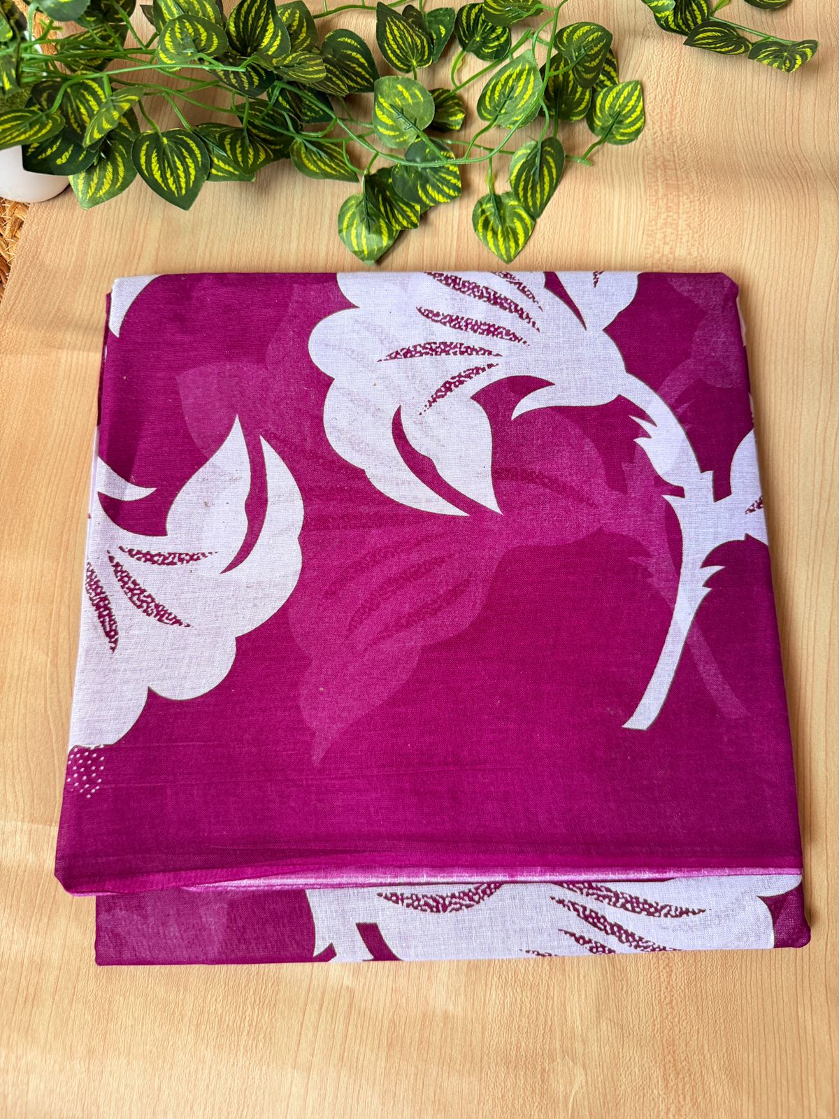 Magenta Pink Blossom Pure Cotton Saree