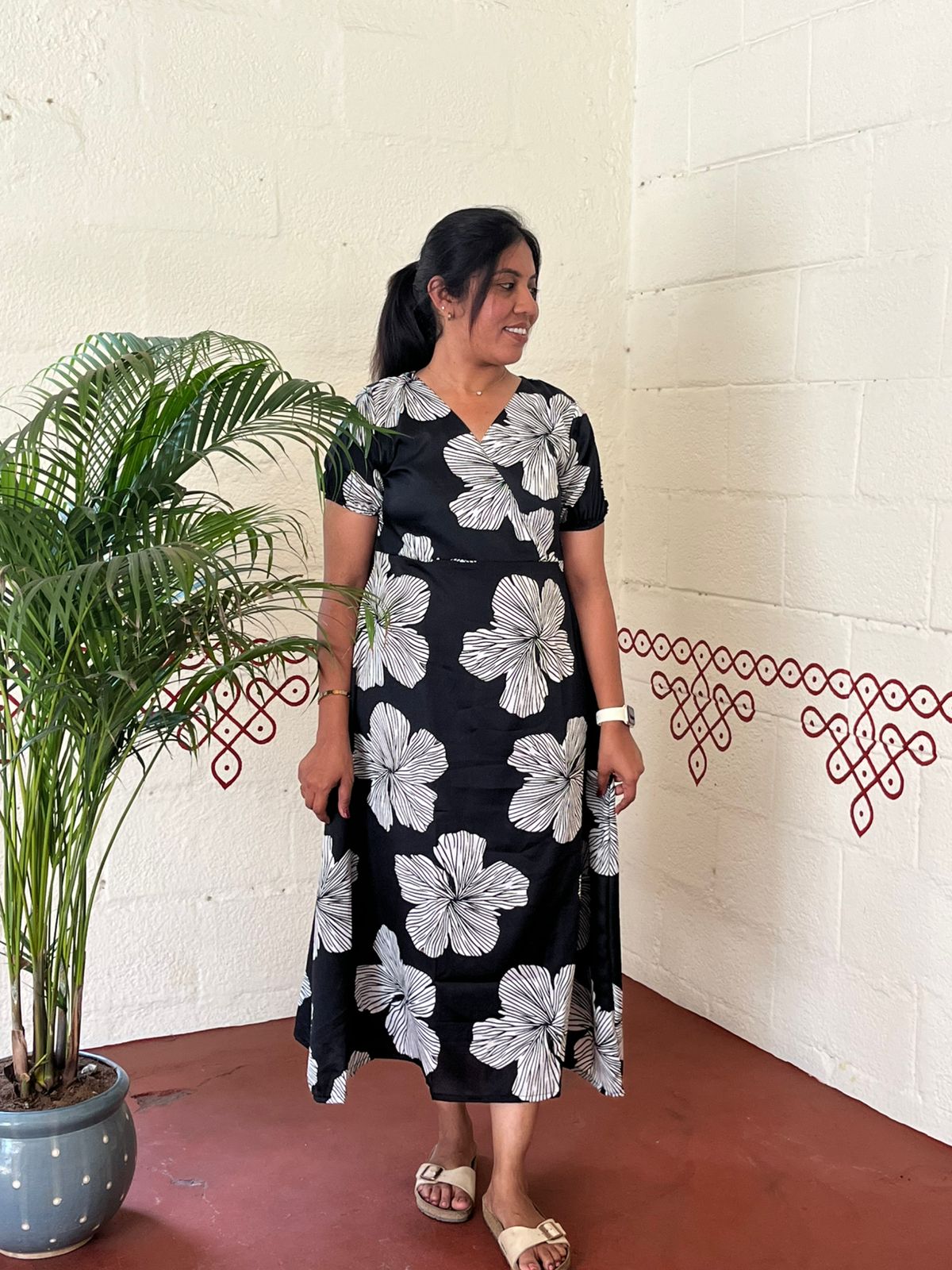 Black Blossom Elegance Dress
