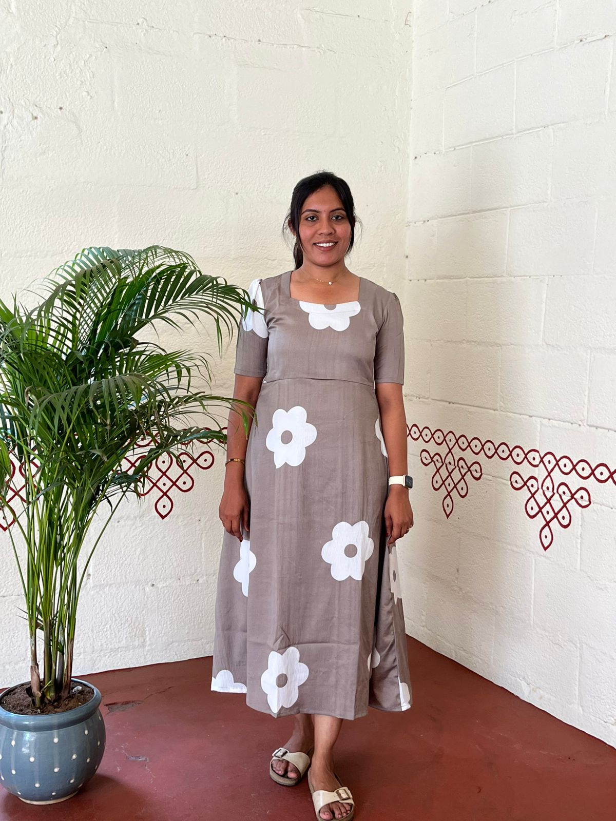 Dusty Cocoa Blossom Floral Dresses