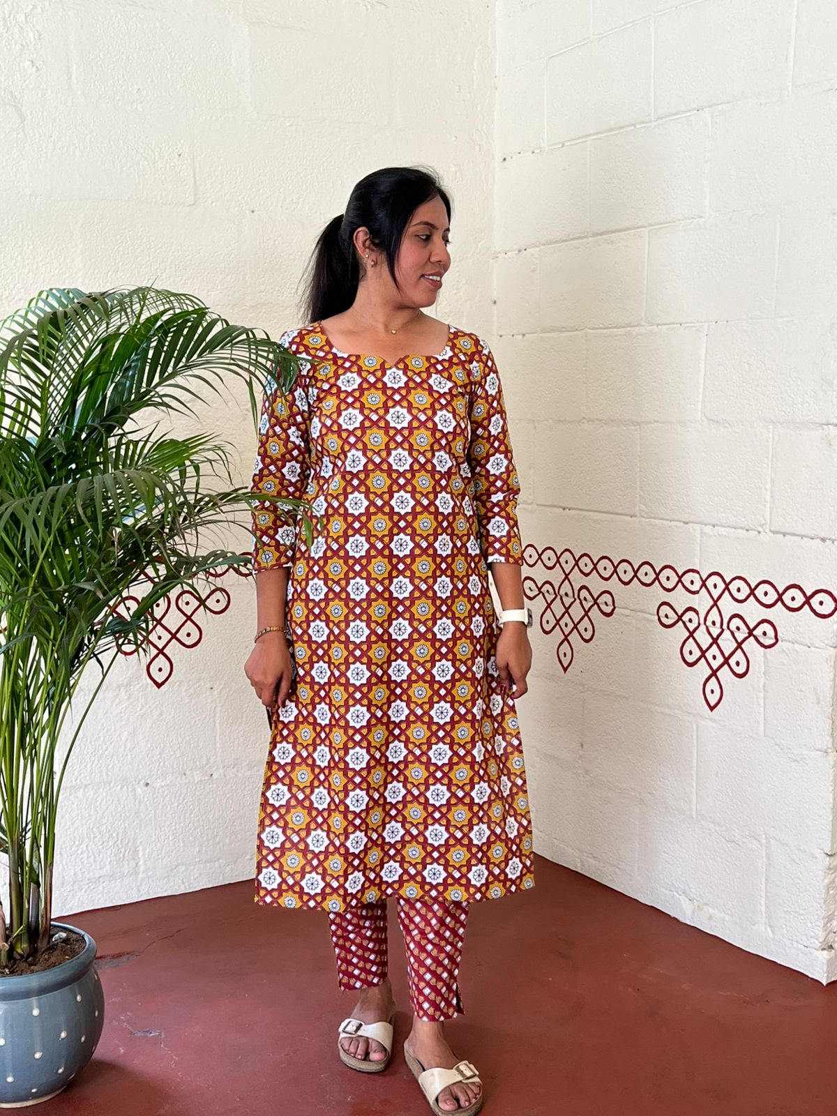Rust Garden Geometric Co-ord Set