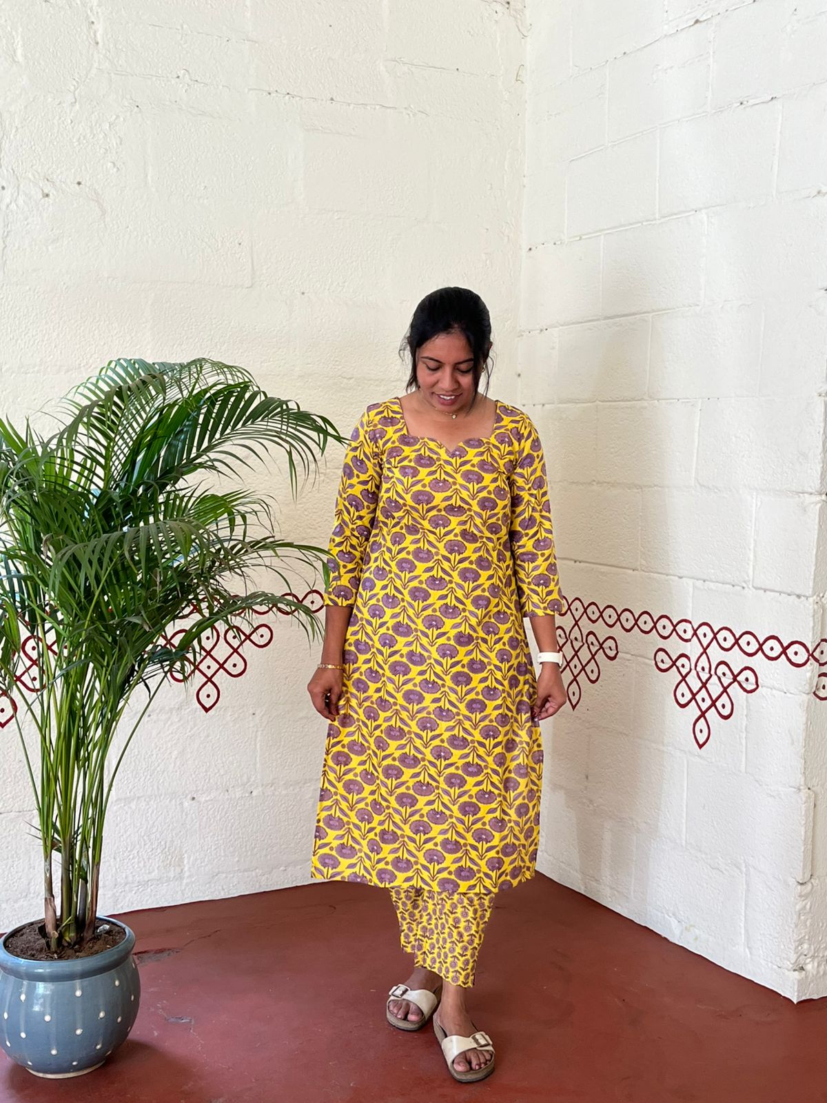 Haldi Bloom Cotton Co-ord set