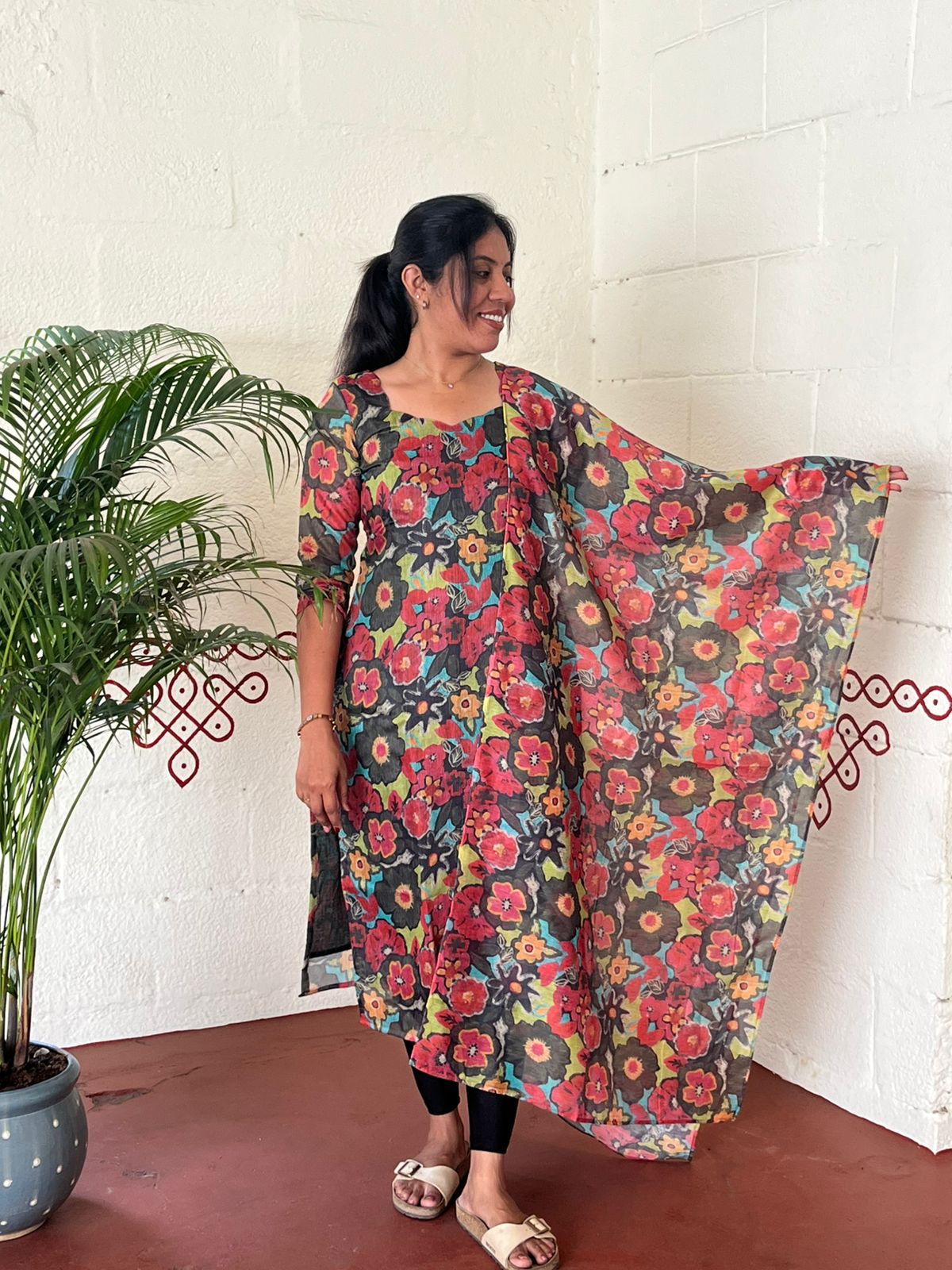 Classic Chanderi Kurti with Dupatta