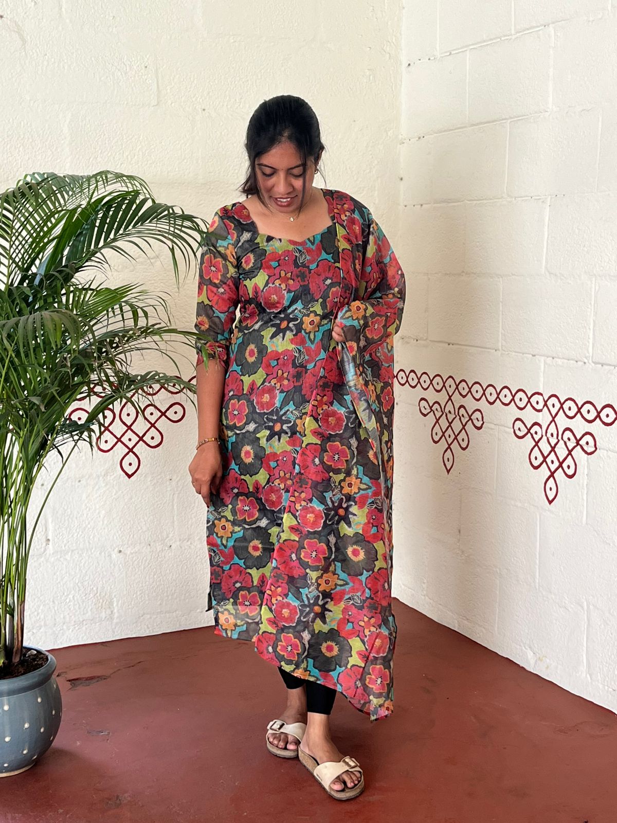 Classic Chanderi Kurti with Dupatta