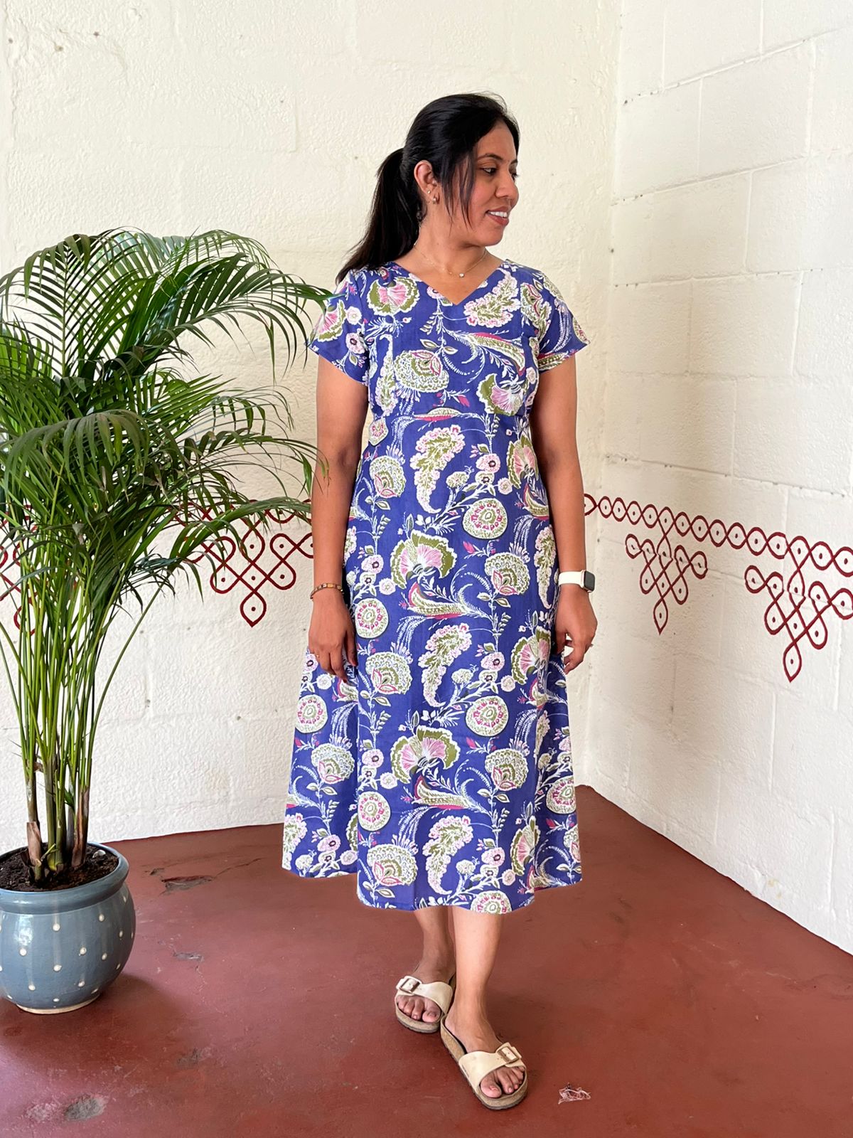 Midnight Garden Midi Dress