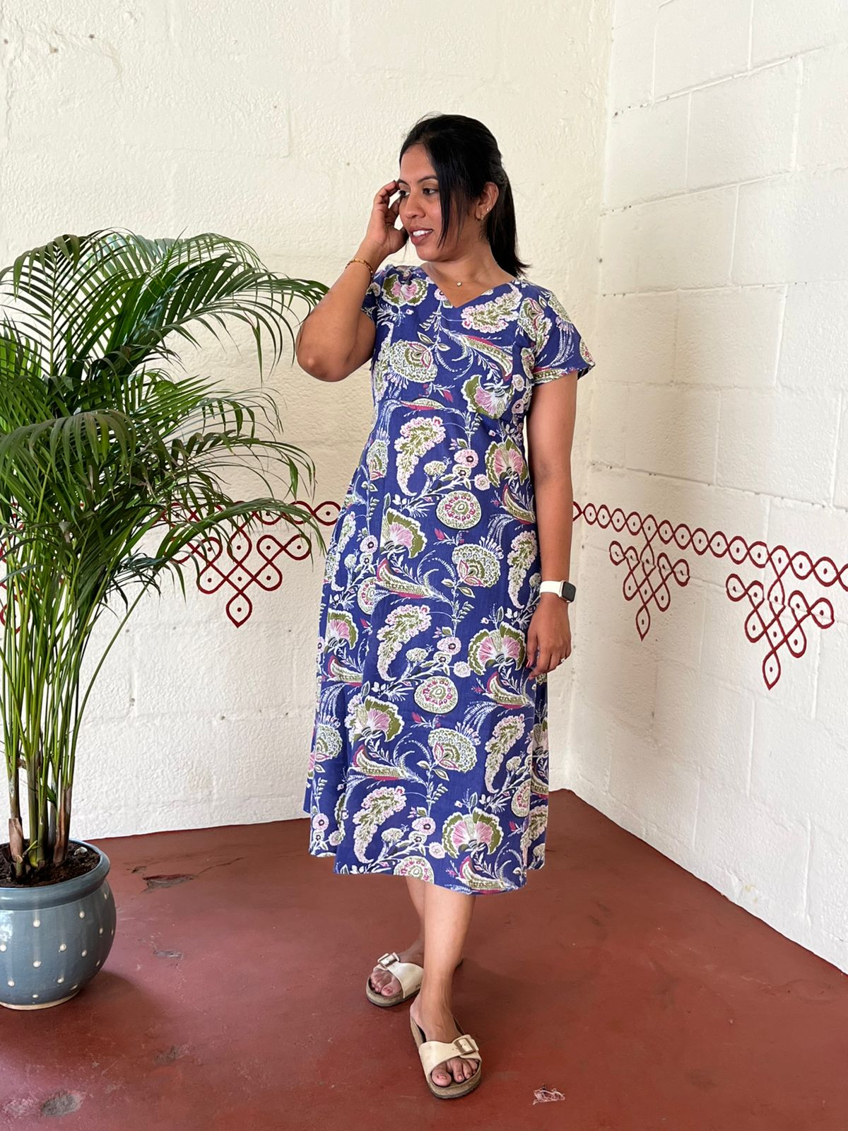 Midnight Garden Midi Dress