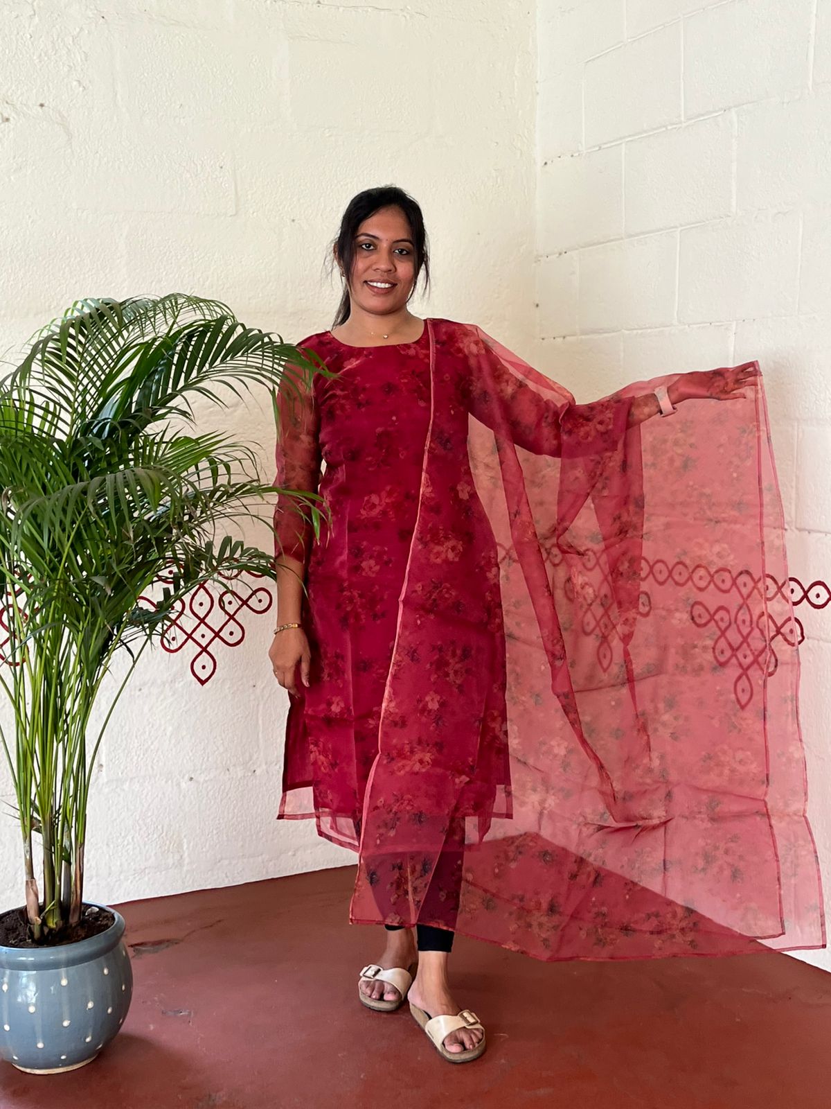 Stylish Organza Kurti with Dupatta