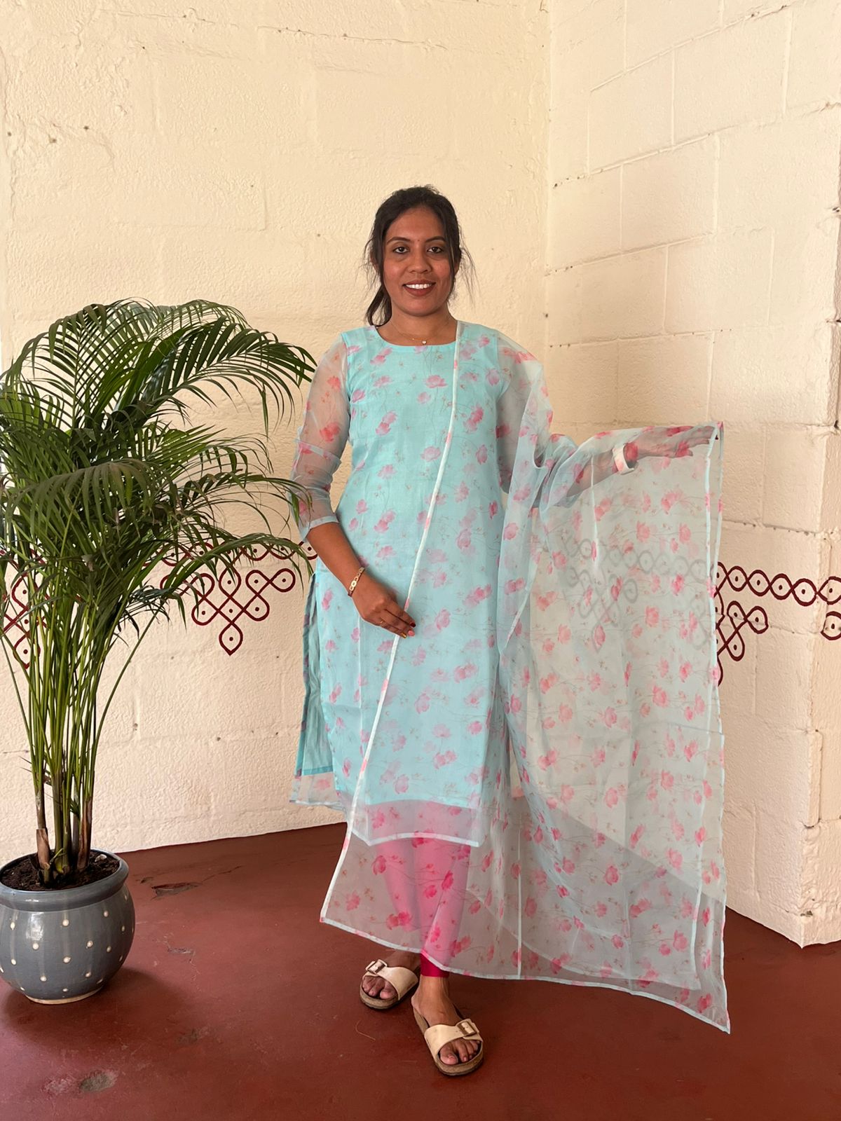 Graceful Organza Kurti Set with Dupatta