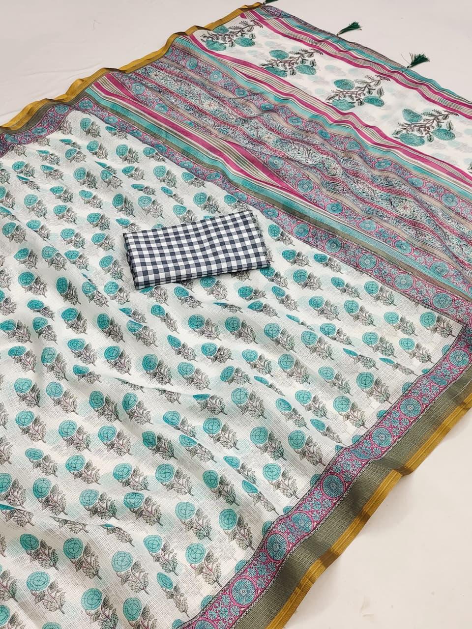 Multi colour  Royal Tradition Kota Cotton Saree