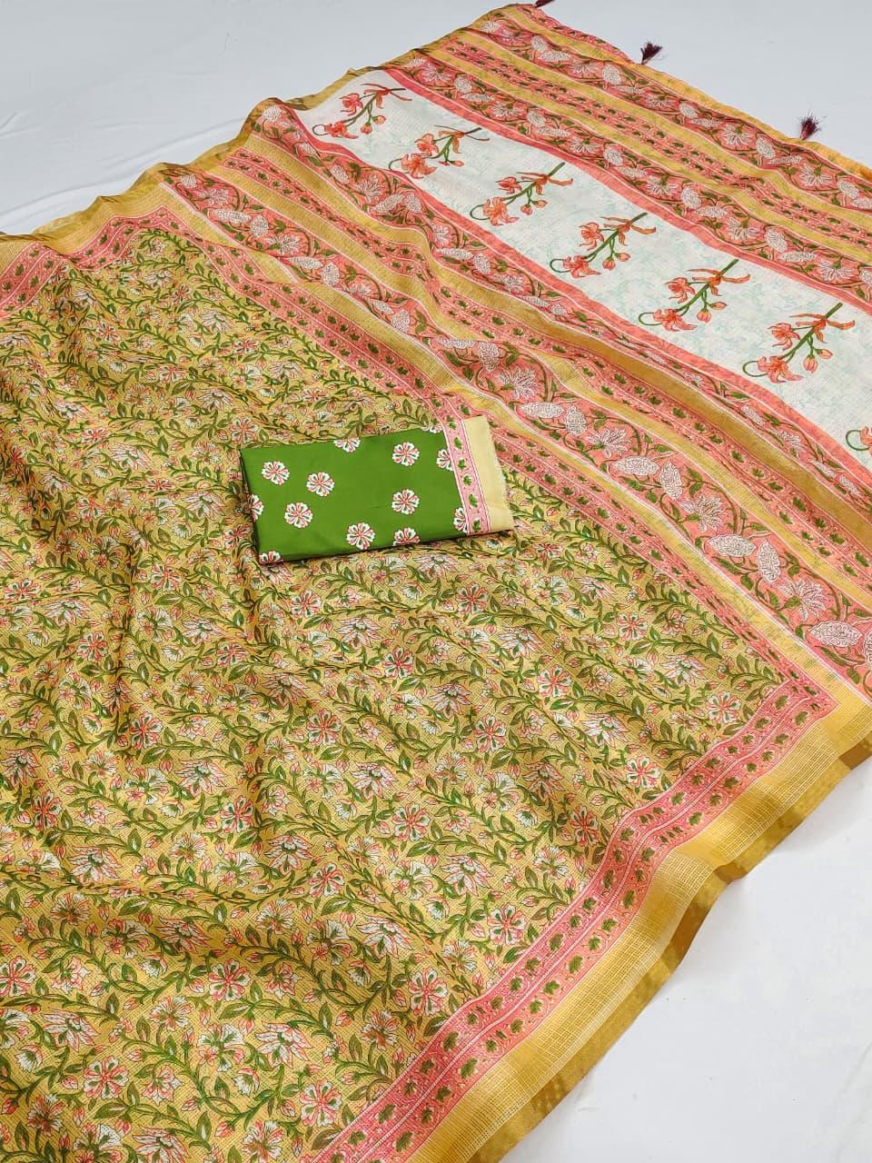 Multi colour  Royal Tradition Kota Cotton Saree