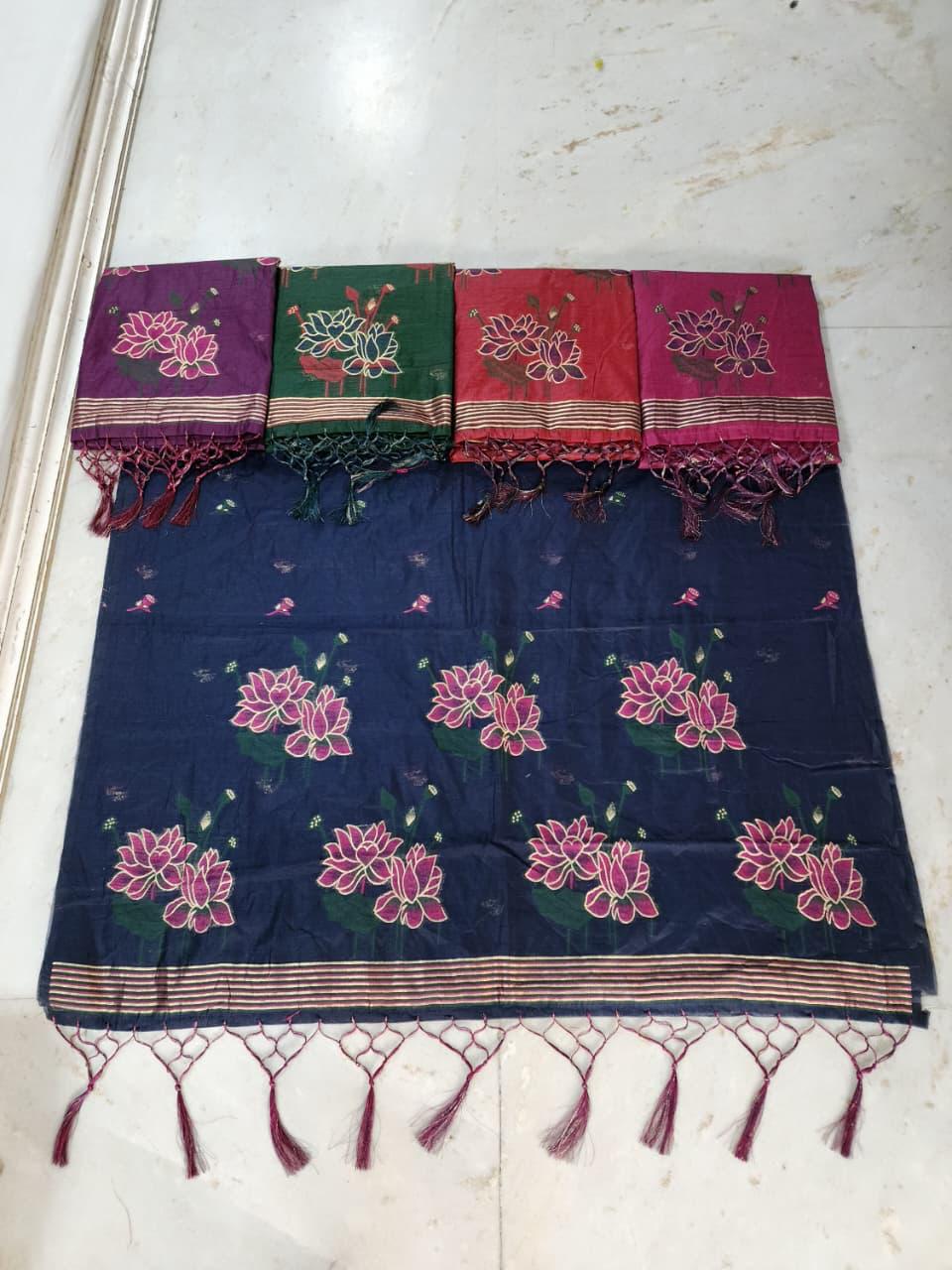 Multi Colour Moonga Sarees