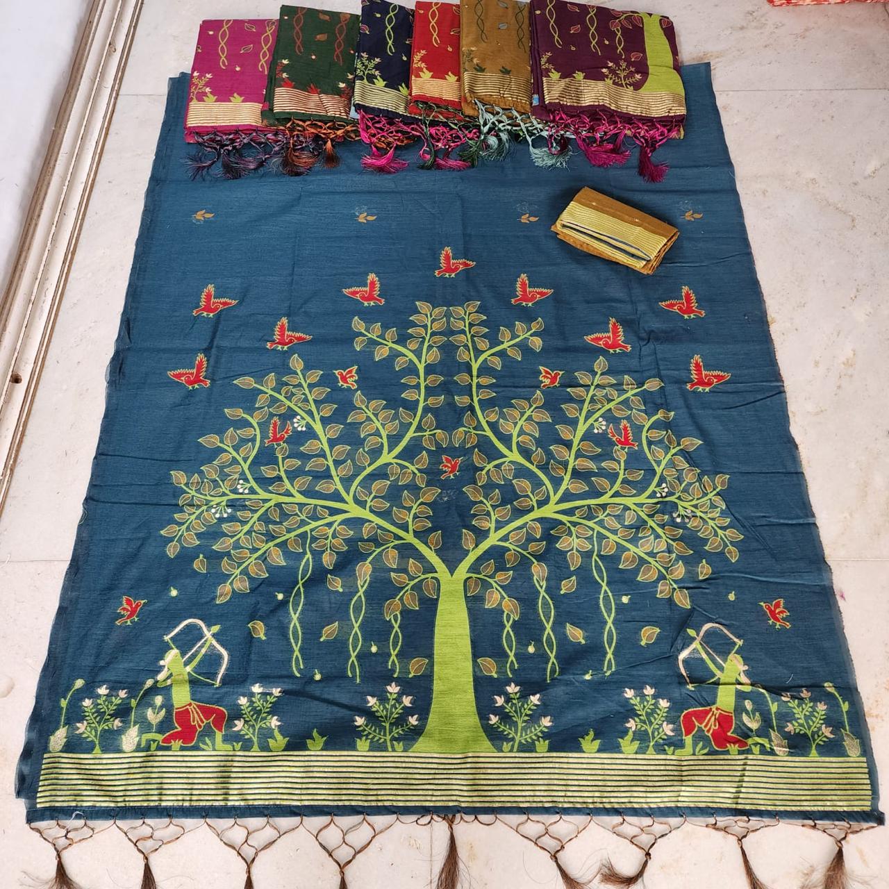 Multi Colour Moonga Sarees