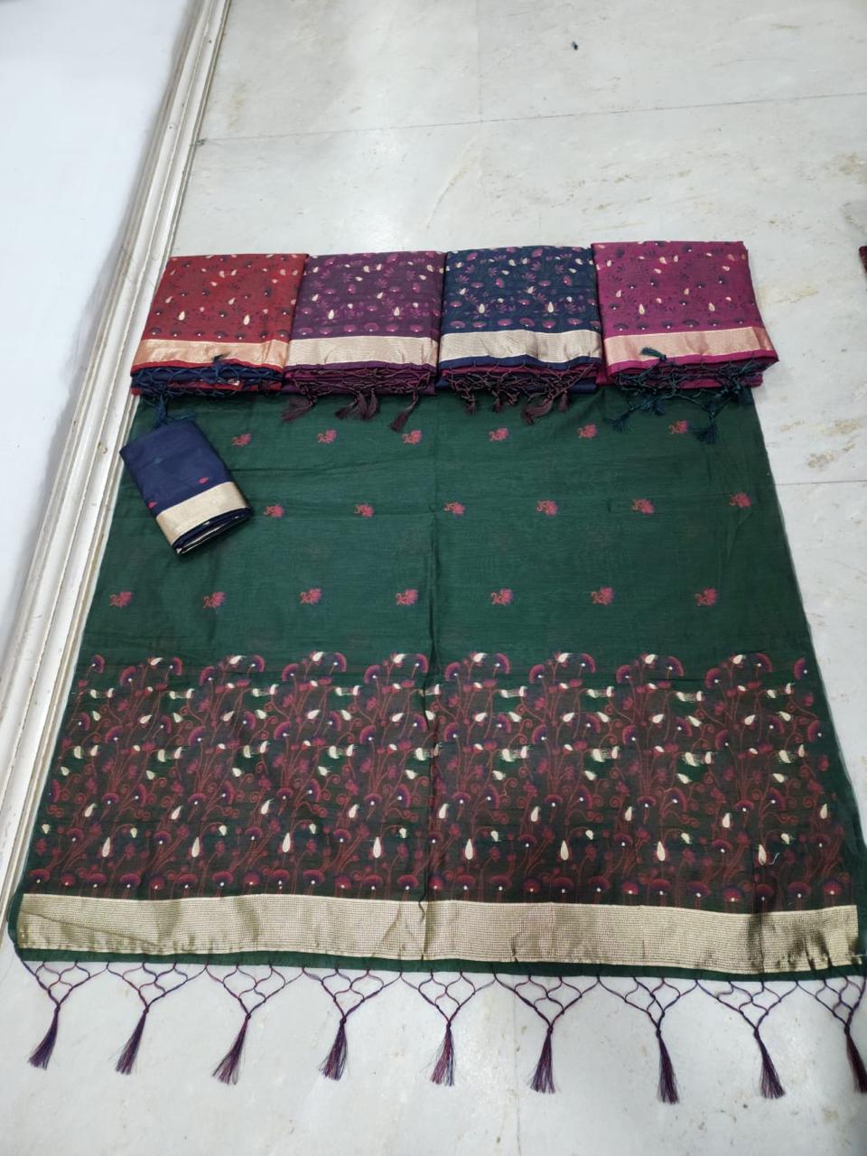 Multi Colour Moonga Sarees