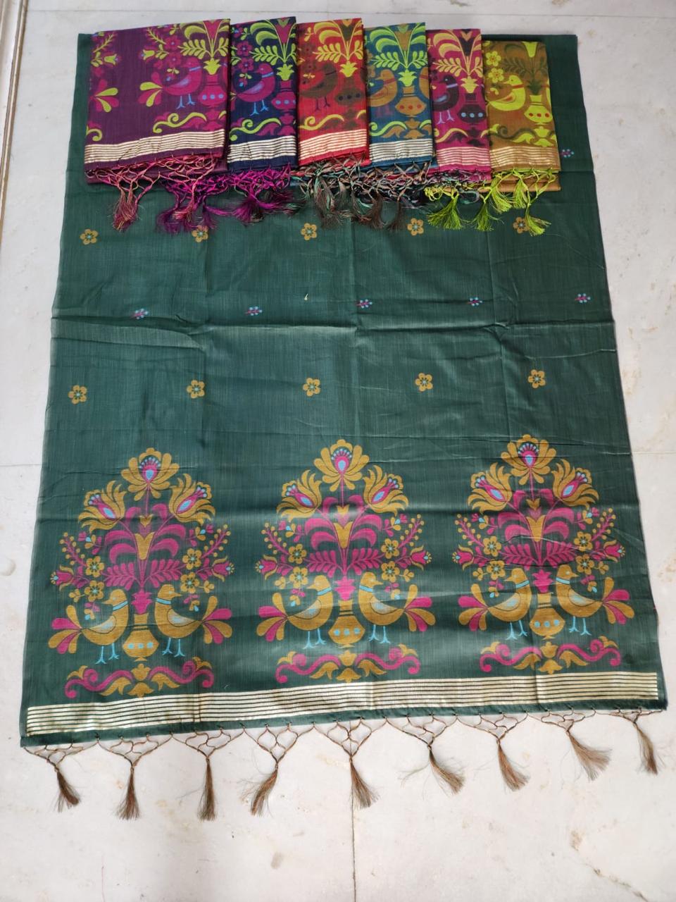 Multi Colour Moonga Sarees