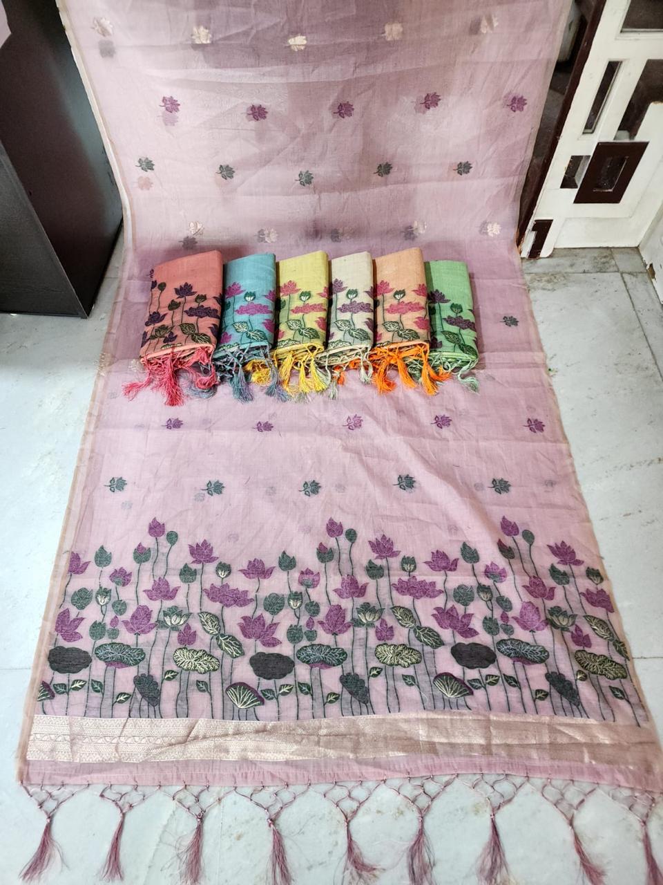 Multi Colour Moonga Sarees