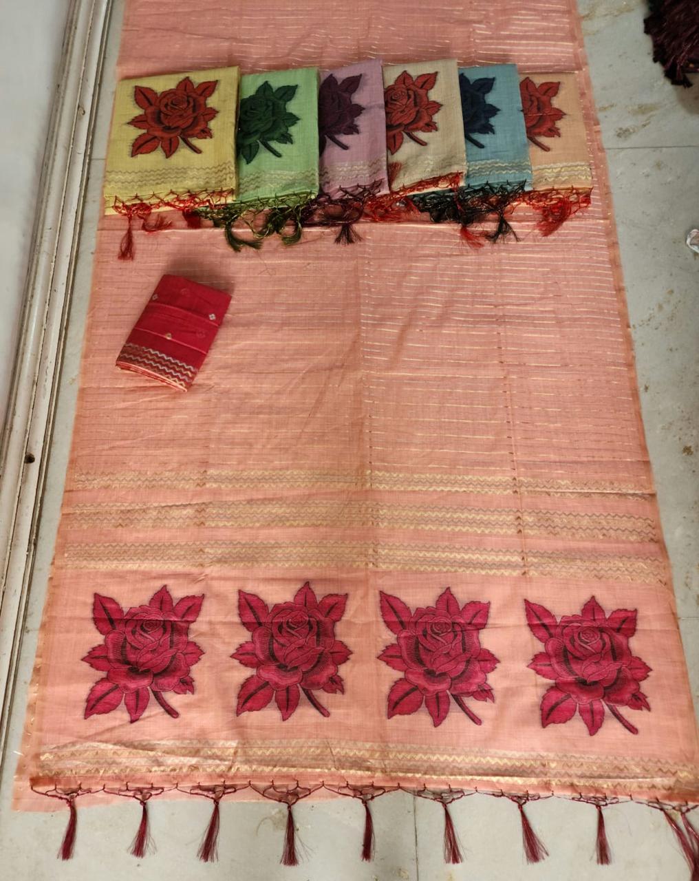 Multi Colour Moonga Sarees