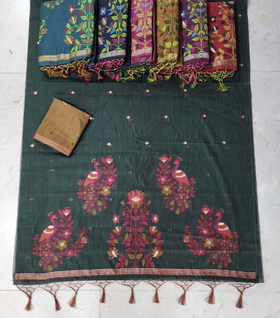 Multi Colour Moonga Sarees