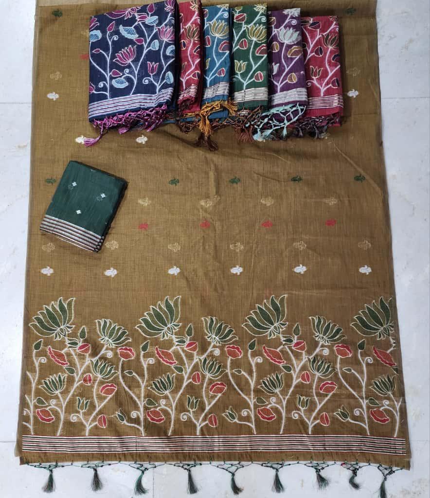 Multi Colour Moonga Sarees