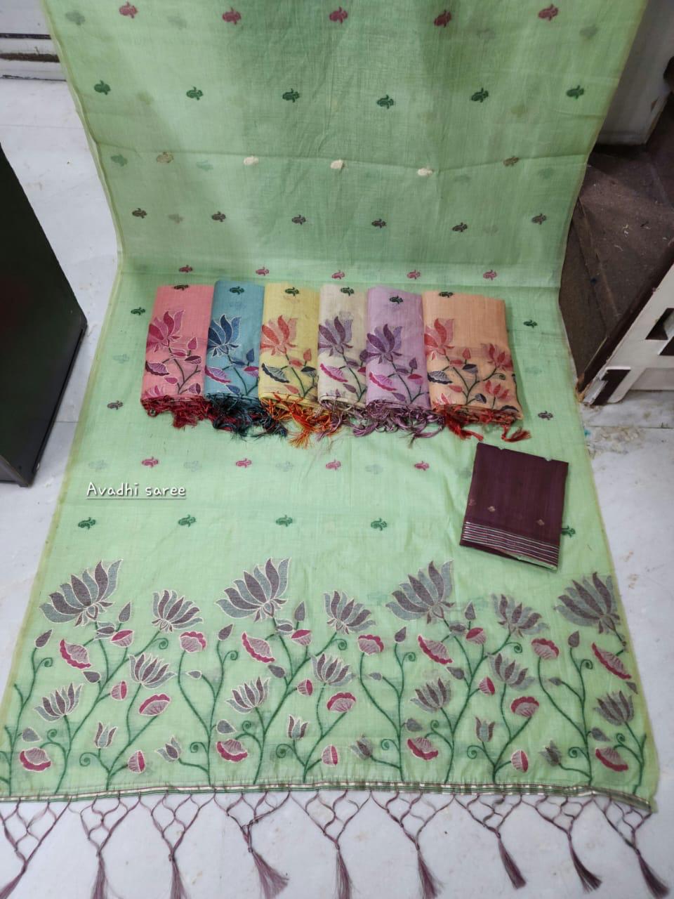 Multi Colour Moonga Sarees