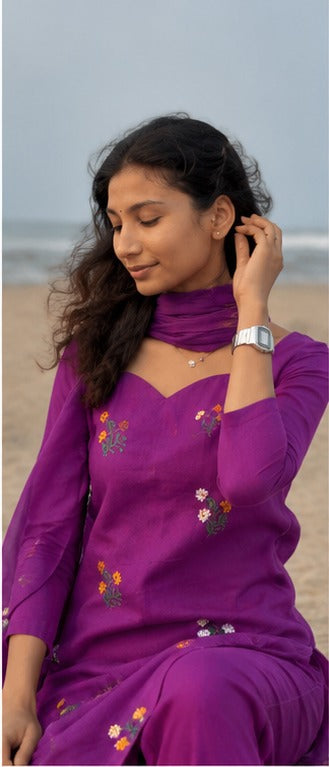 Orchid Purple Cotton 3piece Set