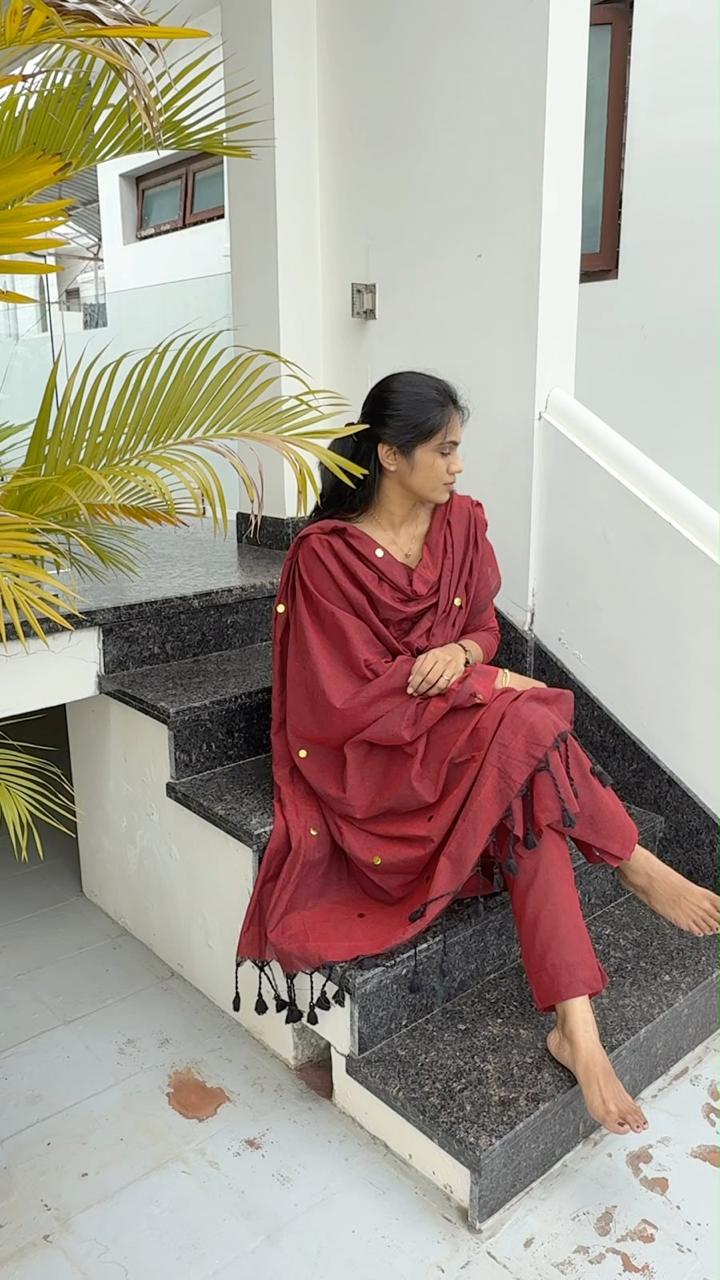 classic maroon cotton set