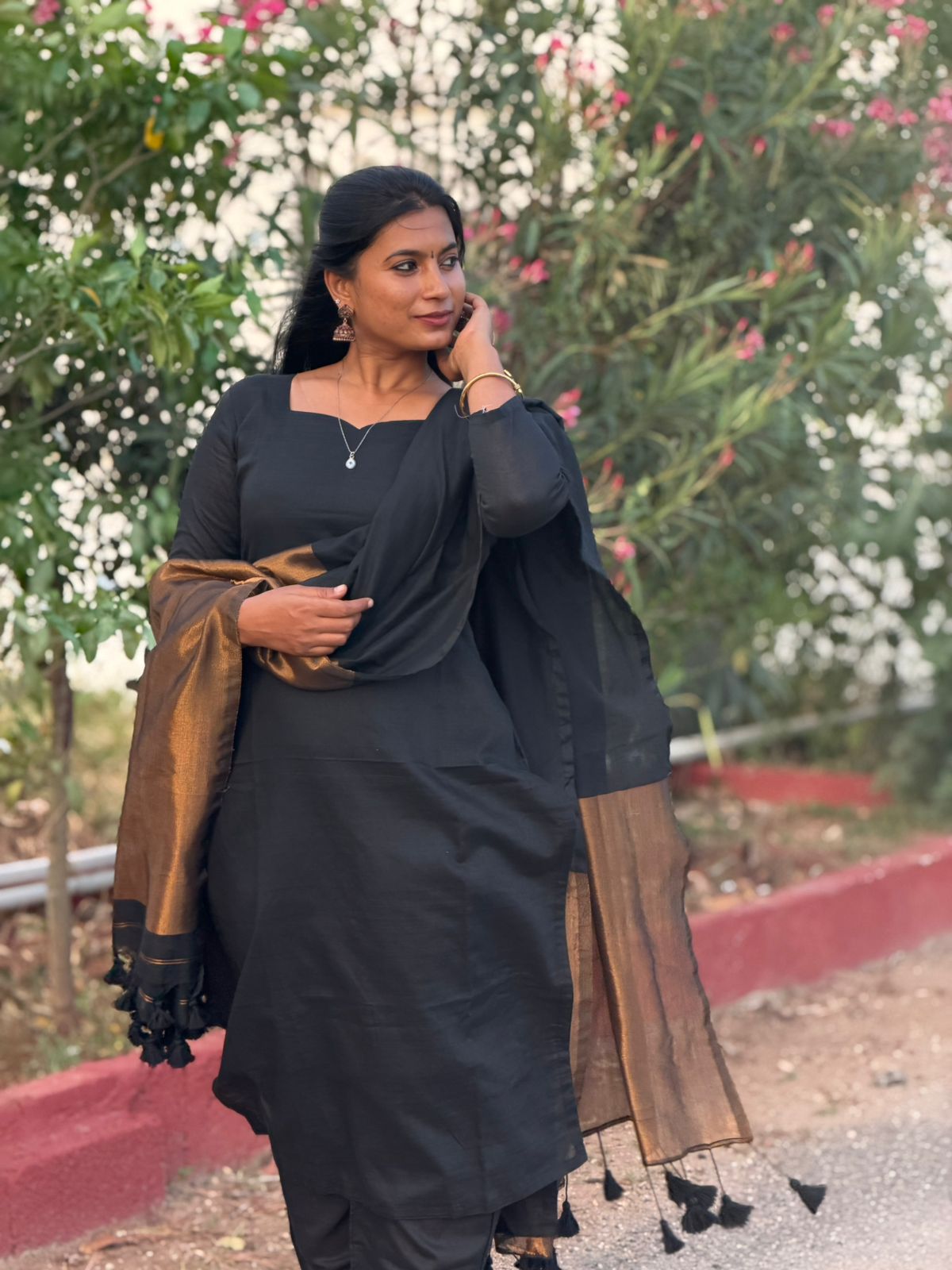 Midnight Glow Black cotton 3 pcs set