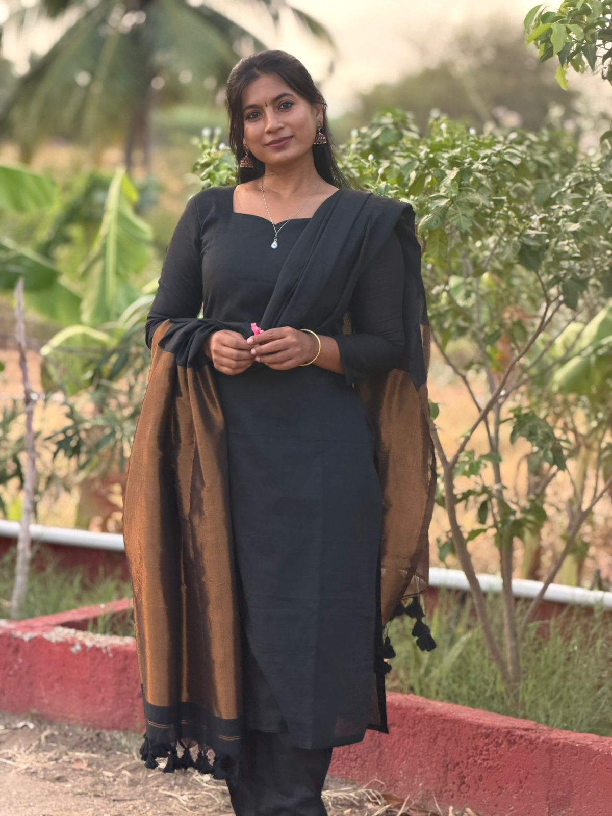 Midnight Glow Black cotton 3 pcs set