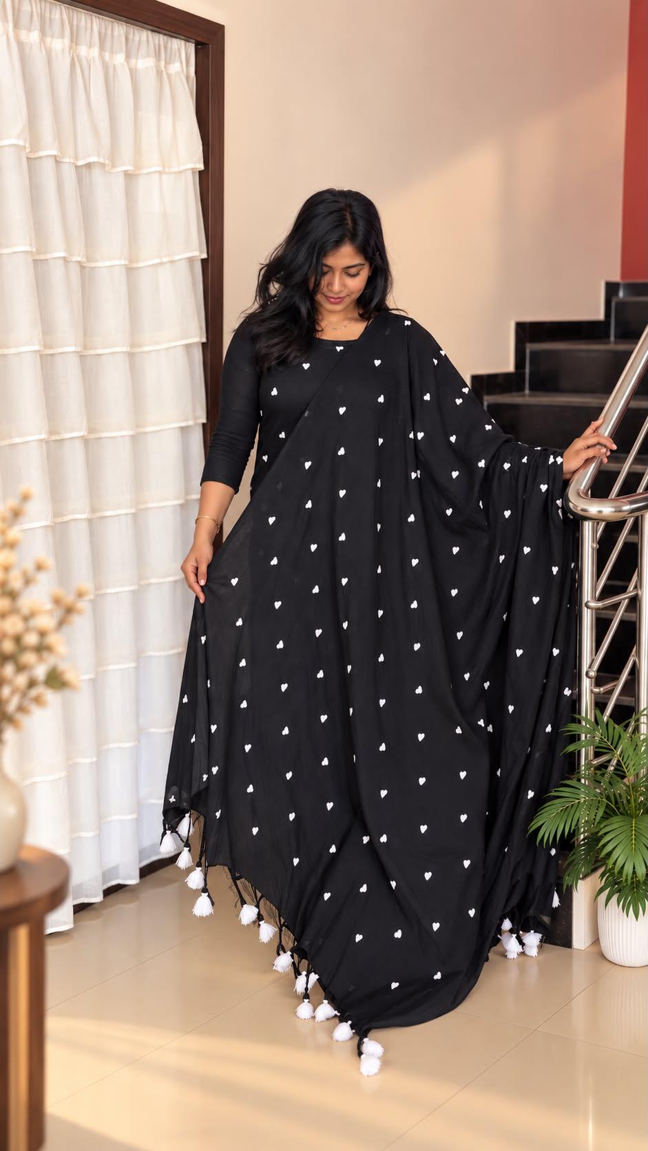 Black Love Heart Print 3piece set