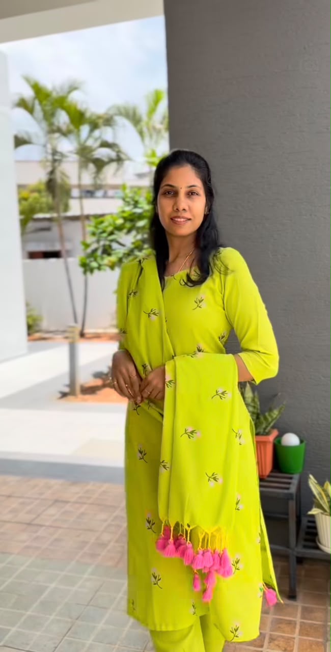 Lime petal Cotton 3piece Set