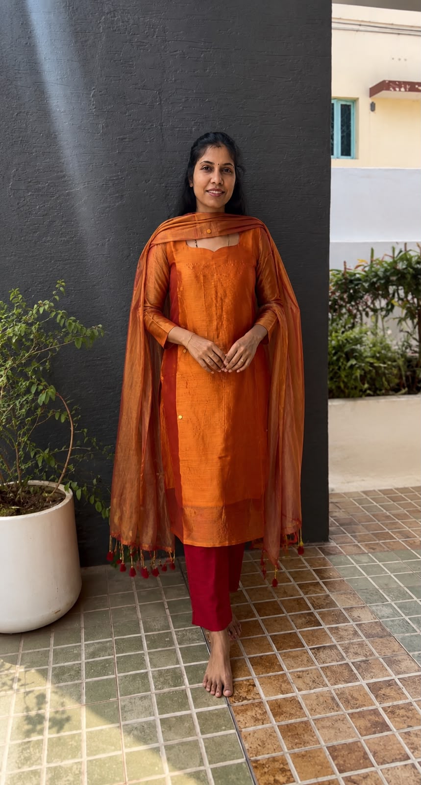 Elegant Rust Orange 3piece Set