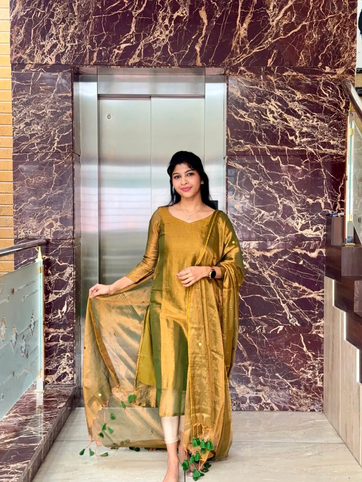 Mustard Gold Top with Dupatta