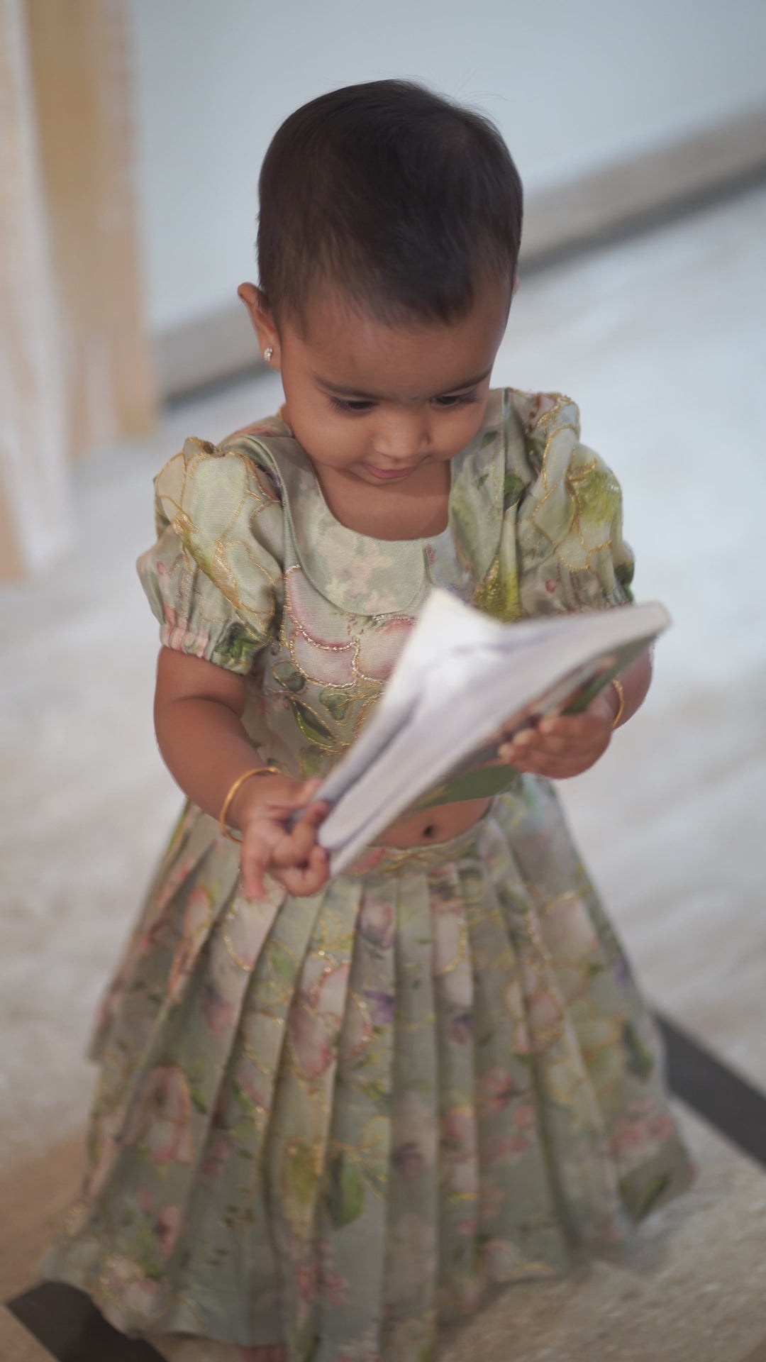 Olive Blossom Pleated Set